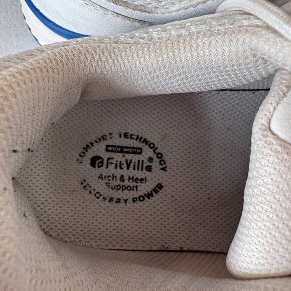Fitville Amadeus White w/Blue Tennis/Running Athletic Shoes Size 9.5 EW main image 5